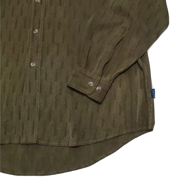 Vintage Kuhl‎ "Alf" (Men's Large) Long Sleeve Button Front Shirt Green Tencel - Picture 5 of 10